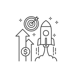 Startup New Business Project Black Line Icon