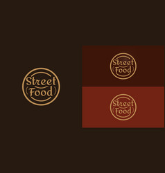 Street Food Typography Premium Logo In Gold Color