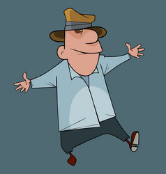 Cartoon Funny Man In Hat Dancing Fun