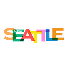 Seattle Lettering On A White Background Design