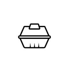 Black Flat Line Icon For Two Lunch Boxes