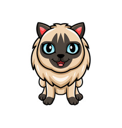 Cute Balinese Cat Cartoon Posing