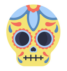 Flat Colorful Calavera Skull