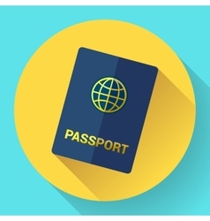 Opened international passport template with blue Vector Image