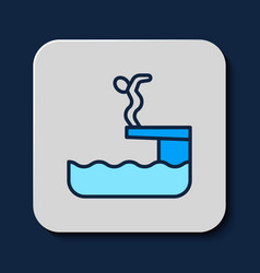 Filled Outline Swimmer Diving Into Pool Icon