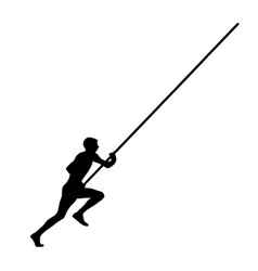 Male Athlete Pole Vaulter Black Silhouette