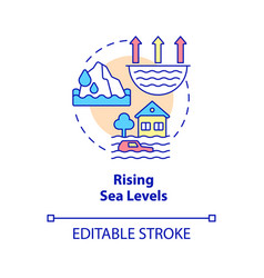 Rising Sea Levels Concept Icon