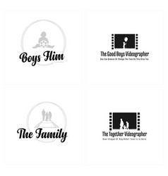 Set Of Film Kids Family Videographer Logo Design