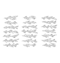 Set Of Printed Circuit Board Pcb Tracks