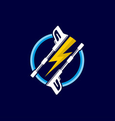 Power Wash Logo With Thunder Concept