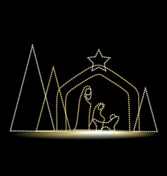 Christmas Illumination With Holy Family