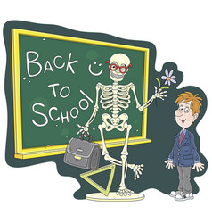 Back To School Card With A Funny Skeleton