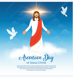 Happy Ascension Day Of Jesus Christ With Pigeon