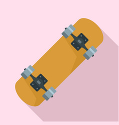 Lacquered Wood Skateboard Icon Flat Style