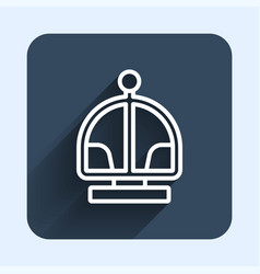 White Line Attraction Carousel Icon Isolated