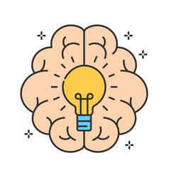 Brainstorm Color Line Icon Creating New Idea