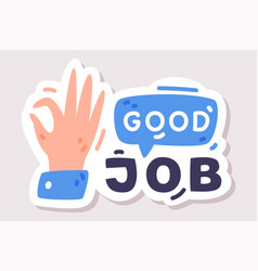 Good Job Sticker Design With Hand Gesture