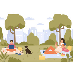 Picnic In Park Summer Leisure Activity Couple