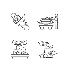 Teen Jobs Linear Icons Set