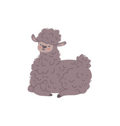 Cute Grey Alpaca Cartoon