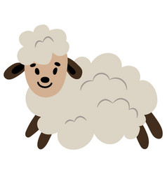 Cute Hand Drawn Sheep White Background Isolate