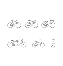 Set Line Icons Of Bicycle