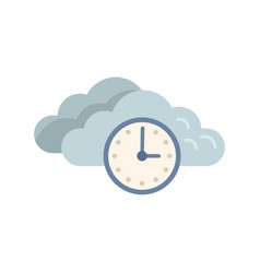 Work Cloud Hour Icon Flat Office Time