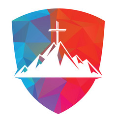 Baptist Cross In Mountain Logo Design