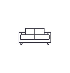 Dual Recliner Line Icon Sign