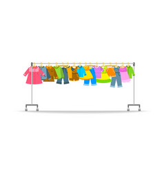 Kids Clothes On Long Rolling Hanger Rack