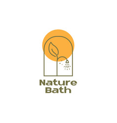 Hipster Leaf With Shower Bath Logo Design Graphic