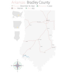 Map Bradley County In Arkansas