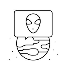 Alien Planet Line Icon