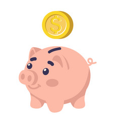 Cute Piggy Bank With Coin Money