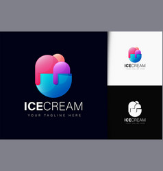 Ice Cream Logo Design With Gradient