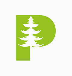 Letter P Christmas Tree Logo Design Spruce