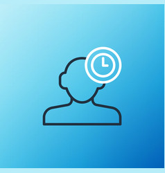 Line Insomnia Icon Isolated On Blue Background