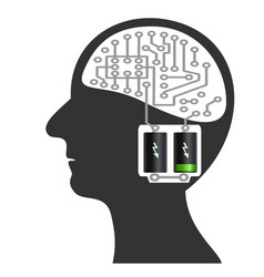 Computer Head And Discharged Battery