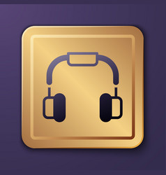 Purple Headphones Icon Isolated On