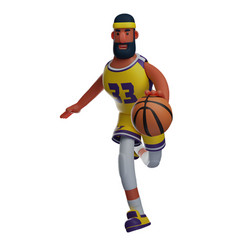 3d Basketball Athlete Cartoon Character Dribble