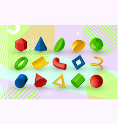 3d Geometric Shapes Abstract Figure Render