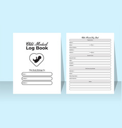 Child Medical Kdp Interior Log Book Infant