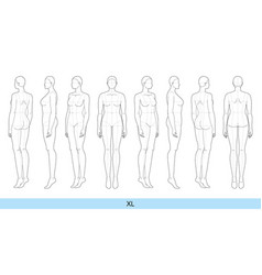 Set Of Xl Women Fashion Template 9 Nine Head Size