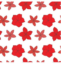 Bright Floral Seamless Pattern With Red Flowers