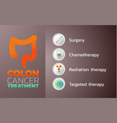 Colon Cancer Treatment Icon Design Infographic