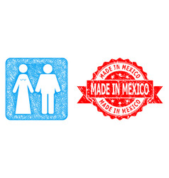 Rubber Made In Mexico Stamp And Linear Married