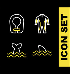 Set Line Wetsuit For Scuba Diving Shark Whale