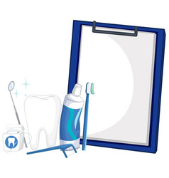 Dental Care Tools And Clipboard