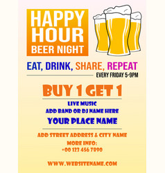 Happy Hour Night Party Poster Flyer Design