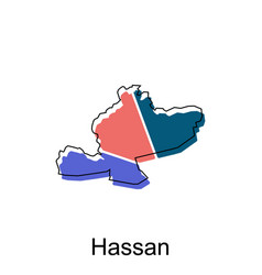 Map Of Hassan Modern Outline High Detailed